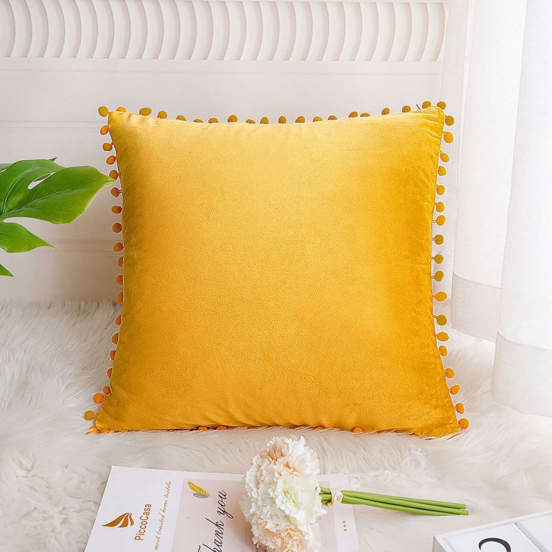 PiccoCasa Velvet Pillow Covers Square Solid Soft Cushion Covers 1Pc, 2 of 9