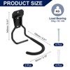Unique Bargains Heavy Duty Garage Wall Ceiling Utility Tool Hanger Bike Hooks 2 Pcs Black 2 Holes - 2 of 4