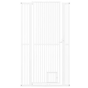 Costway 59"/67.5" Extra Tall Pet Gate with 30.5”-41” Width & 2 Extension Kits 1.37” Gap - 1 of 4