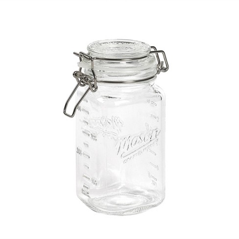 17oz Glass Jars with Airtight Lids, Wide Mouth Mason Jars with Leak Proof  Rubber Gasket for Kitchen, Clear Glass Storage Containers for Snacks, Jams