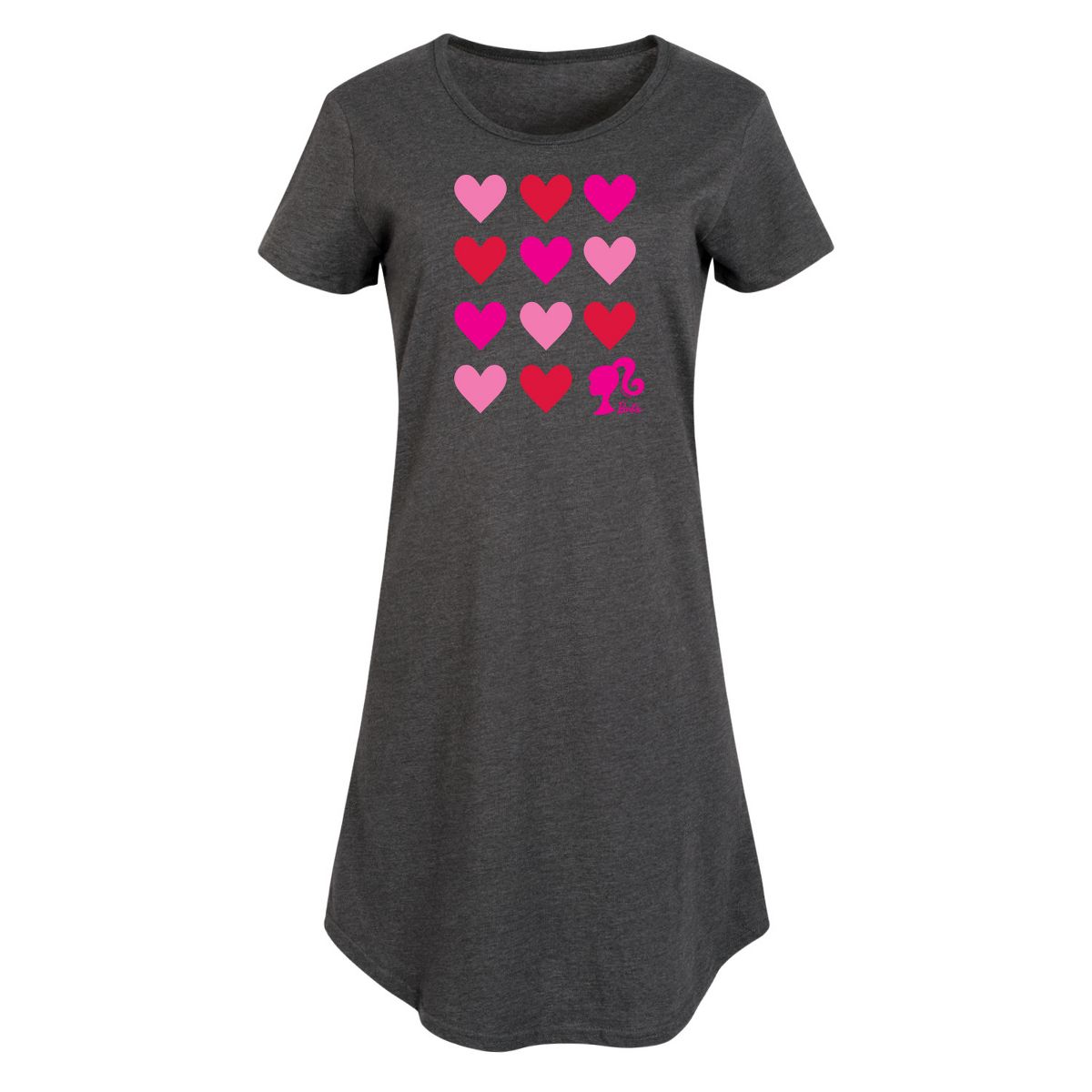 Women's - Barbie - Heart Grid Graphic T-shirt Dress