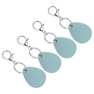 Unique Bargains Leather Keychain Fobs with Key Rings for DIY Crafts 4 Pcs - 1 of 4