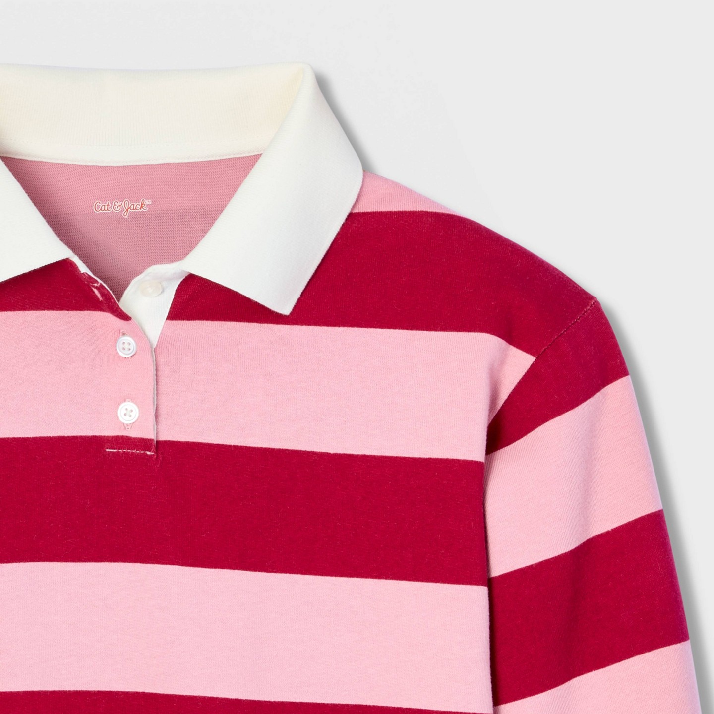 Футболка Cat & Jack Long Sleeve Rugby Striped T-Shirt для девочек, цвет: Полосатый — фото 3