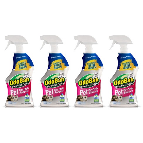 OdoBan Pet Solutions Oxy Stain Remover Pet Stain Eliminator 4 Pack 32 Ounce Spray Each