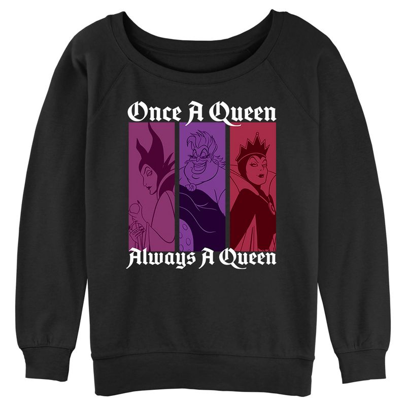 Juniors Womens Disney Once a Queen Always a Queen Sweatshirt, 1 of 4