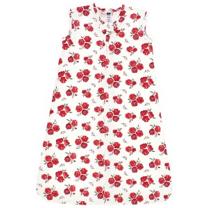 Hudson Baby Infant Girl Cotton Sleeveless Wearable Sleeping Bag, Sack, Blanket, Red Rose - 1 of 2