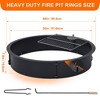 30 Inch Outdoor Fire Pit Ring, 2.5mm Heavy Duty Steel Round Fire Pit Insert, 36 In-Outer Wood Burning Fire Pit Kit, 10 Inch Height Campfire Ring - 4 of 4
