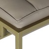 Riebe Contemporary Handmade Channel Stitch Ottoman Bench Dark Cream/Matte Gold - Christopher Knight Home: Artisan Crafted, Iron Sled Base - 4 of 4