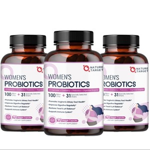 Nature Target Women’s Digestive Health Probiotics ( pack of 3 ), 100 Billion CFUs+31 strains of probiotics-270ct - 1 of 4