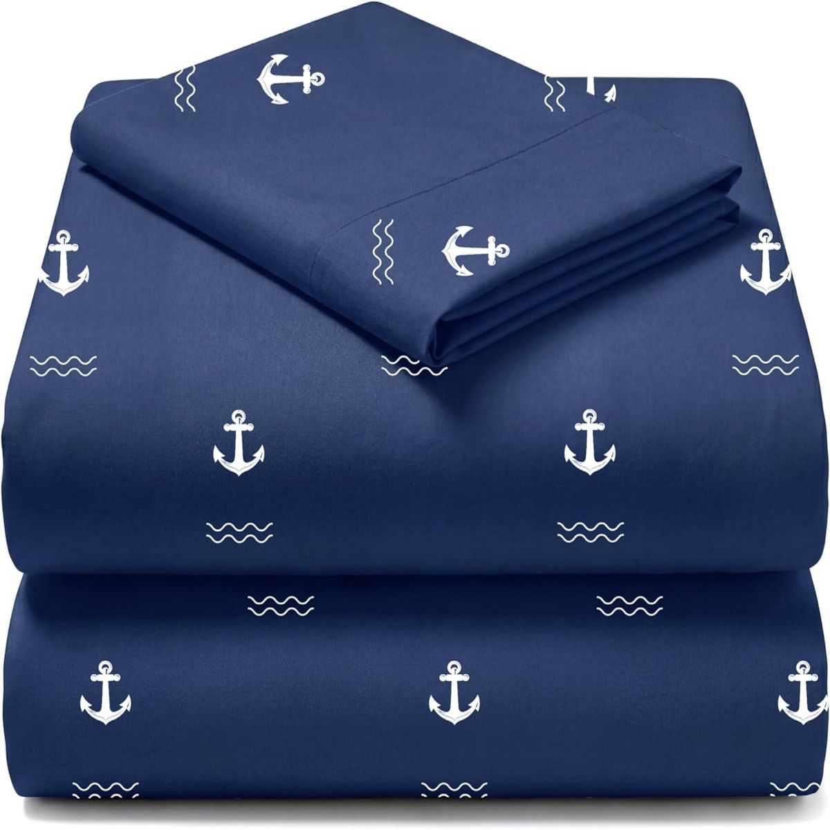 Joyfy Microfiber Kids Full/Twin Sheet Set Anchor - Deep Pocket Wrinkle Free - Cozy Toddler Bedding Set Fade Resistant Breathable for Boys Girls Teens