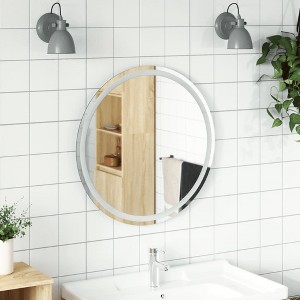 vidaXL LED Bathroom Mirror - Wall-Mounted, Round Shaped, Waterproof, with Convenient USB Interface and Easy Installation - 1 of 4