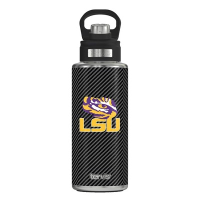 NCAA LSU Tigers 32oz Carbon Fiber Stainless Steel Water Bottle