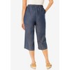 Woman Within Women's Plus Size Drawstring Denim Capri - 3 of 4