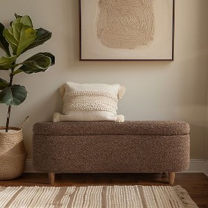 NicBex Ottoman with Storage Bench Storage Organizer Ottoman Boucle Flip Top Storage Bench for Entryway Bathroom Bedroom - 1 of 4