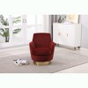 Ridstar Accent Chair and Armchairs with Gold Stainless Steel Base For Living Room & Bedroom-Red - 3 of 4