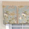 RLF Home 3" Rod Pocket High Quality Fabric Floral Essence Pleated Valance for Windows 50" x 16" Blue - 4 of 4