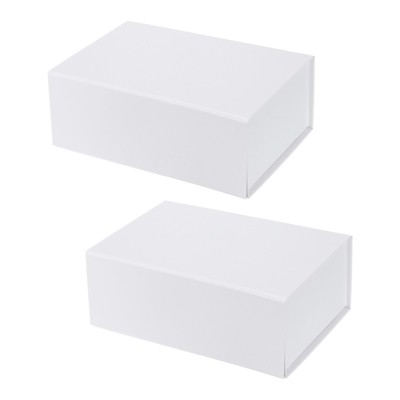 Unique Bargains Easy to Assemble Durable Cardboard Gift Box with Magnetic Lid 2 Pcs