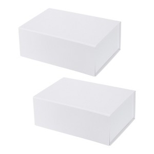 Unique Bargains Easy to Assemble Durable Cardboard Gift Box with Magnetic Lid 2 Pcs - 1 of 4