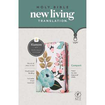 NLT Compact Zipper Bible, Filament-Enabled Edition (Cloth, Floral Garden, Red Letter) - (Paperback)