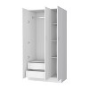 CAVINAS White Wardrobe Closet,Wooden Wardrobe with 3 Doors,2 Drawers,4 Storage Shelves,1 Hanging Rod,Armoire Wardrobe Closet for Bedroom,Dressing Room - 4 of 4