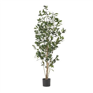 XINGHANZHENXUAN Artificial Laurel Tree, Pre-Potted Faux with Lush Green Leaves, Classic Lifelike Decor for Indoor, Outdoor Spaces - 1 of 4