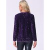 INSPIRE CHIC Women's Open Front Long Sleeve Glitter Disco Party Sequin Cardigan - 3 of 4