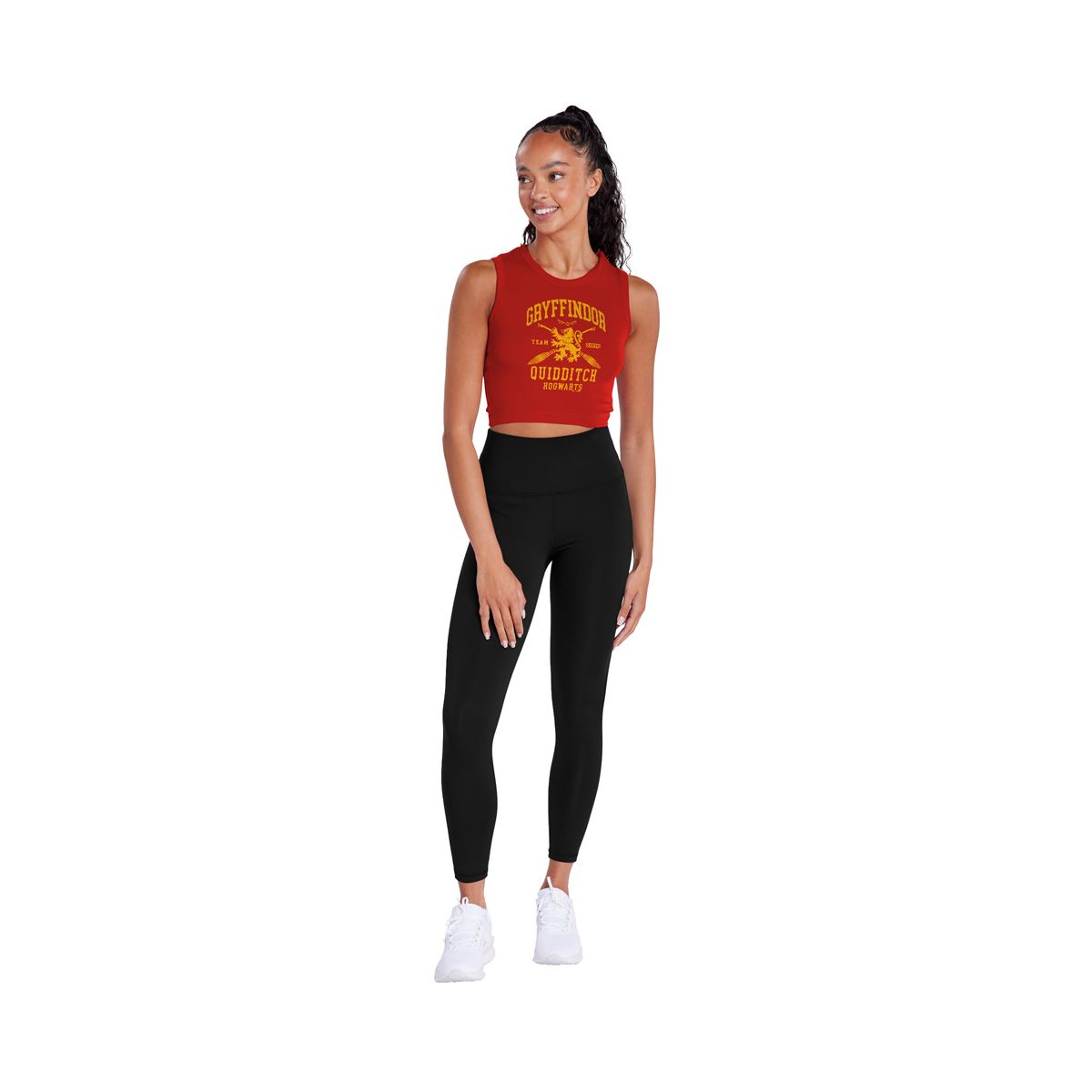 Women's Harry Potter Gryffindor Quidditch Arch Sleeveless Crop Top Tank - thumbnail 5