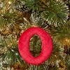 Fabric Monogram Christmas Tree Ornament Red O - Wondershop™: Polyester, Indoor Decor, Unlit - 2 of 3