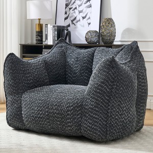GDFStudio Dempsey Modern 47.2" Chenille and Highly Resilient Foam Upholstered Bean Bag Seat - 1 of 4