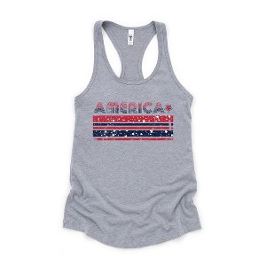 Simply Sage Market Women's America With Stars and Stripes Racerback Graphic Tank - 1 of 3