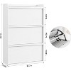 3-Drawer Wooden Shoe Cabinet with Adjustable Shelves, Freestanding Flip Drawer Organizer, Hidden Shoe Storage for Entryway and Hallway - 3 of 4