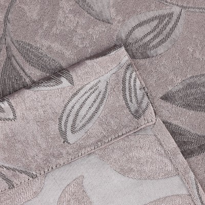 Cappuccino Brown Polyester Blackout Leaf Pattern Curtains, 26" x 63"