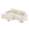 Aukfa Oversized 92" Modular Sectional Sofa with 1 Ottoman, Cream Corduroy, Thick Armrests, Ergonomic Cushions, Easy Assembly for Living Room - 2 of 4