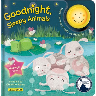 Goodnight, Sleepy Animals: A Bedtime Board Book with Nightlight for Toddlers 1-3 - (Nightlight Book) by  Crackboom! Books & Christine Battuz