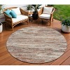 Terra Cotta And Beige Abstract Washable Indoor Outdoor Area Rug - 2 of 4