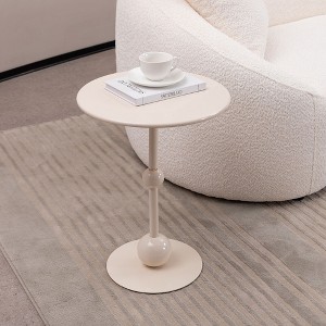 NicBex 15.7" Round Coffee Table,Elegant/Multi-Purpose Cocktail Table with Metal Tabletop,Space-Saving Side Table for Bedroom,Living Room Furniture - 1 of 4