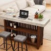 Coucheta 63-inch Modern Farmhouse Bar Table with 2-Tier Storage & Footrest, Wooden Counter Height Pub Table for Kitchen Dining Room - 4 of 4