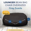 Ultimate Sack Lounger Bean Bag Chair, Oversized Comfortable Indoor Floor Loveseat, Giant Foam-Filled Furniture for Relaxing, Grey Suede - 3 of 4