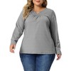 Agnes Orinda Women's Plus Size Long Sleeved Loose Casual Tunic Blouses - 2 of 4
