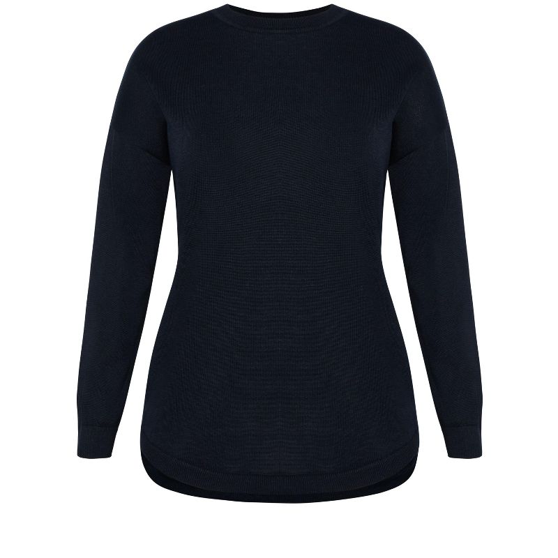 Women's Plus Size Tully Curved Hem Sweater - Midnight | AVENUE, 5 of 7