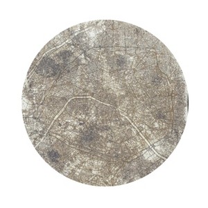 HomeRoots 8' Gray and White Round Abstract Non Skid Area Rug - 1 of 4