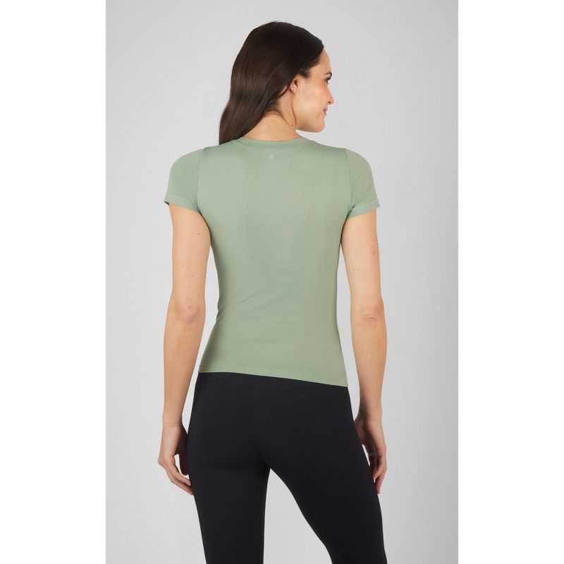 Yogalicious Womens 2 Pack Seamless Miranda Fitted Crew Neck Tee, 3 of 6
