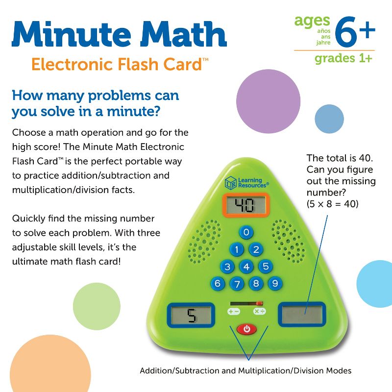 Learning Resources Minute Math Electronic Flash Card, 6 of 7