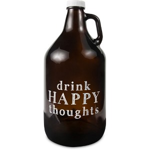 Pavilion Gift Company - Drink Happy - 64 oz Glass Growler - Portable Drinkware - 1 of 4