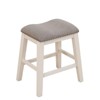 DOMETOUR White Oak and Grey Linen Living Room Chair - 2 of 4