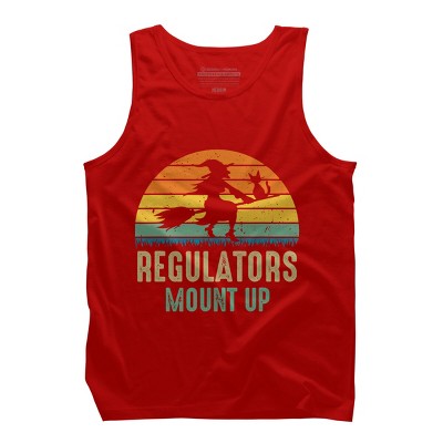 Men's Design By Humans Regulators Mount Up Halloween Witch By RedBirdLS Tank Top