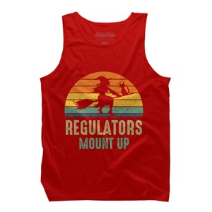 Men's Design By Humans Regulators Mount Up Halloween Witch By RedBirdLS Tank Top - 1 of 3