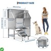 50" Stainless Steel Professional Dog Washing Station - Pet Bathing Tub w/Non-Slip Stairs & Storage Shelf - 3 of 4