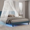 Queen Size Linen Upholstered Platform Bed with RGB Lights and Adjustable Headboard - ModernLuxe - 3 of 4