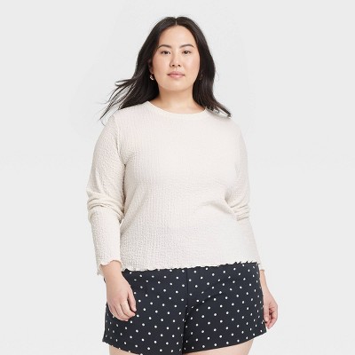 Women's Long Sleeve Crinkle T-Shirt - A New Day™